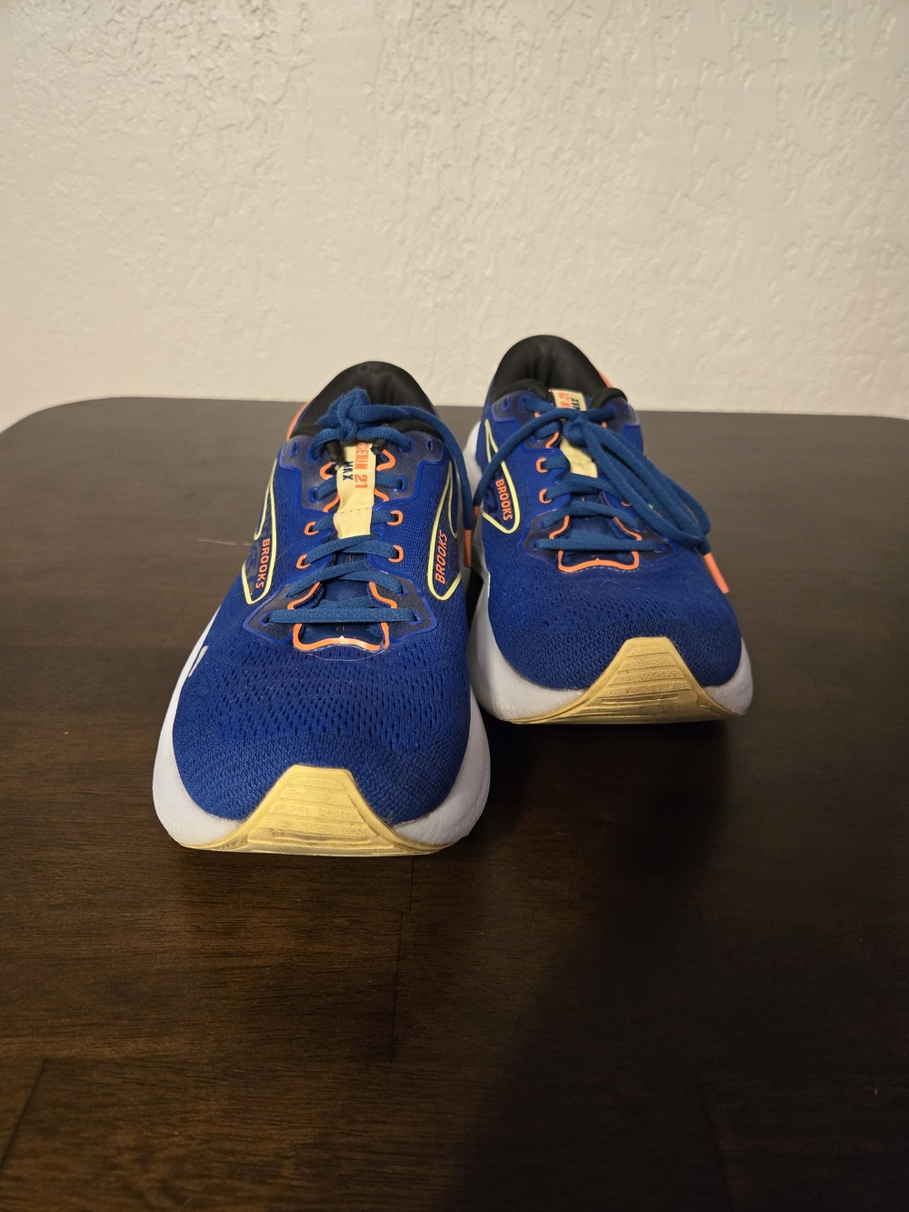 Brooks Men’s Running Shoes Blue  Yellow and Orange Accents Sample Pair